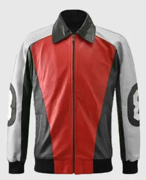 8 Ball Pool David Puddy Bomber Leather Jacket