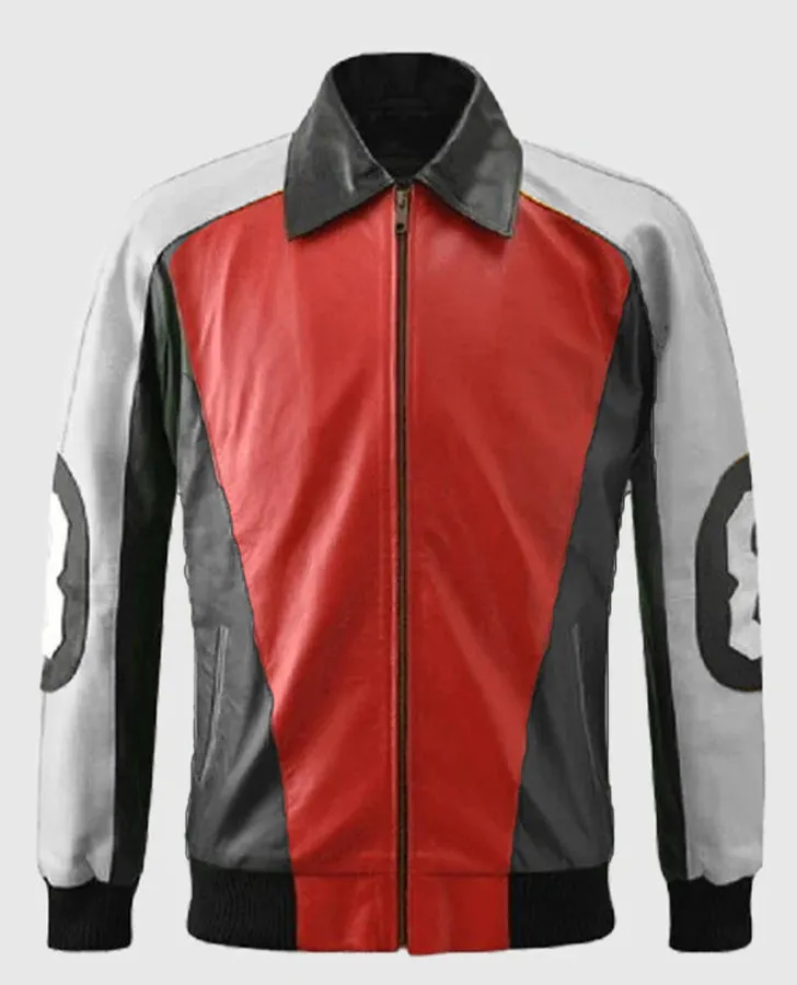 8 Ball Pool David Puddy Bomber Leather Jacket