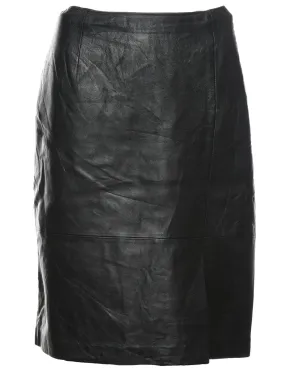 A-Line Leather Skirt - L