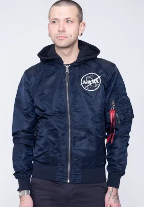 Alpha Industries - MA 1 LW HD NASA Glow Rev. Repl. Blue - Jacket