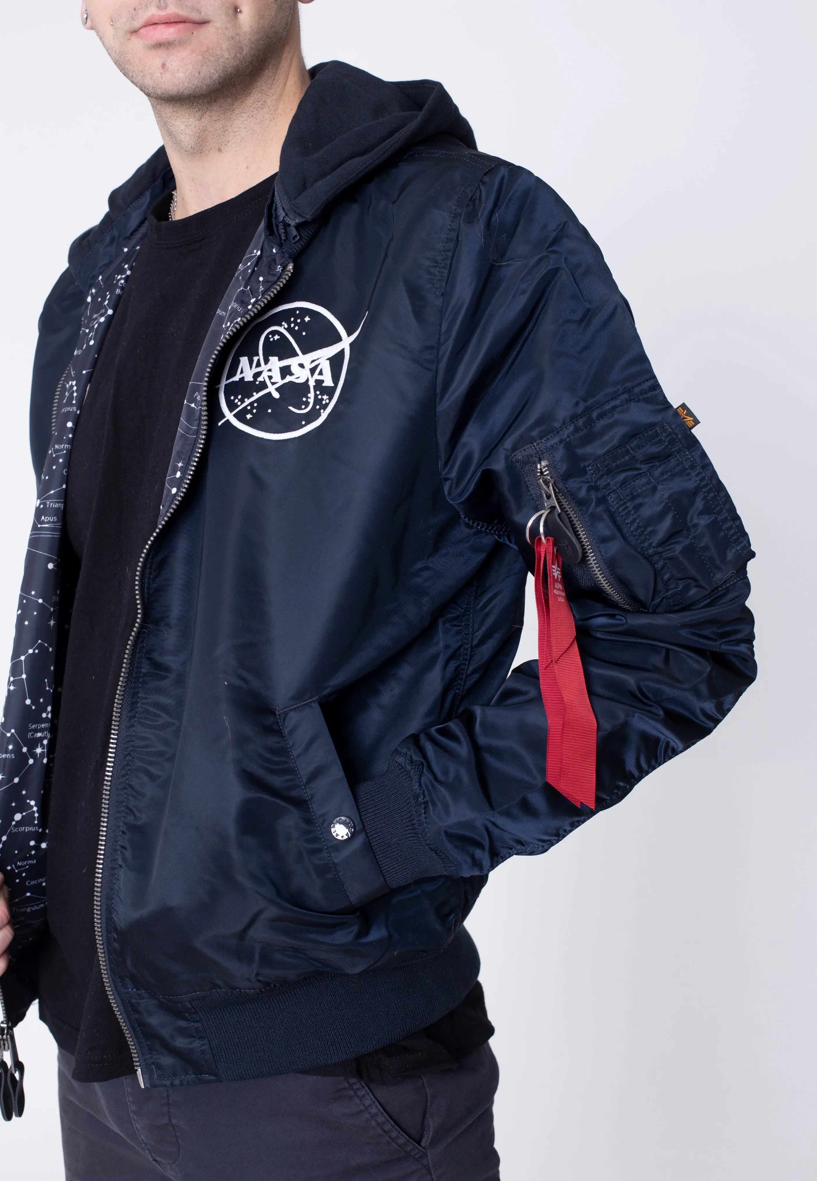 Alpha Industries - MA 1 LW HD NASA Glow Rev. Repl. Blue - Jacket