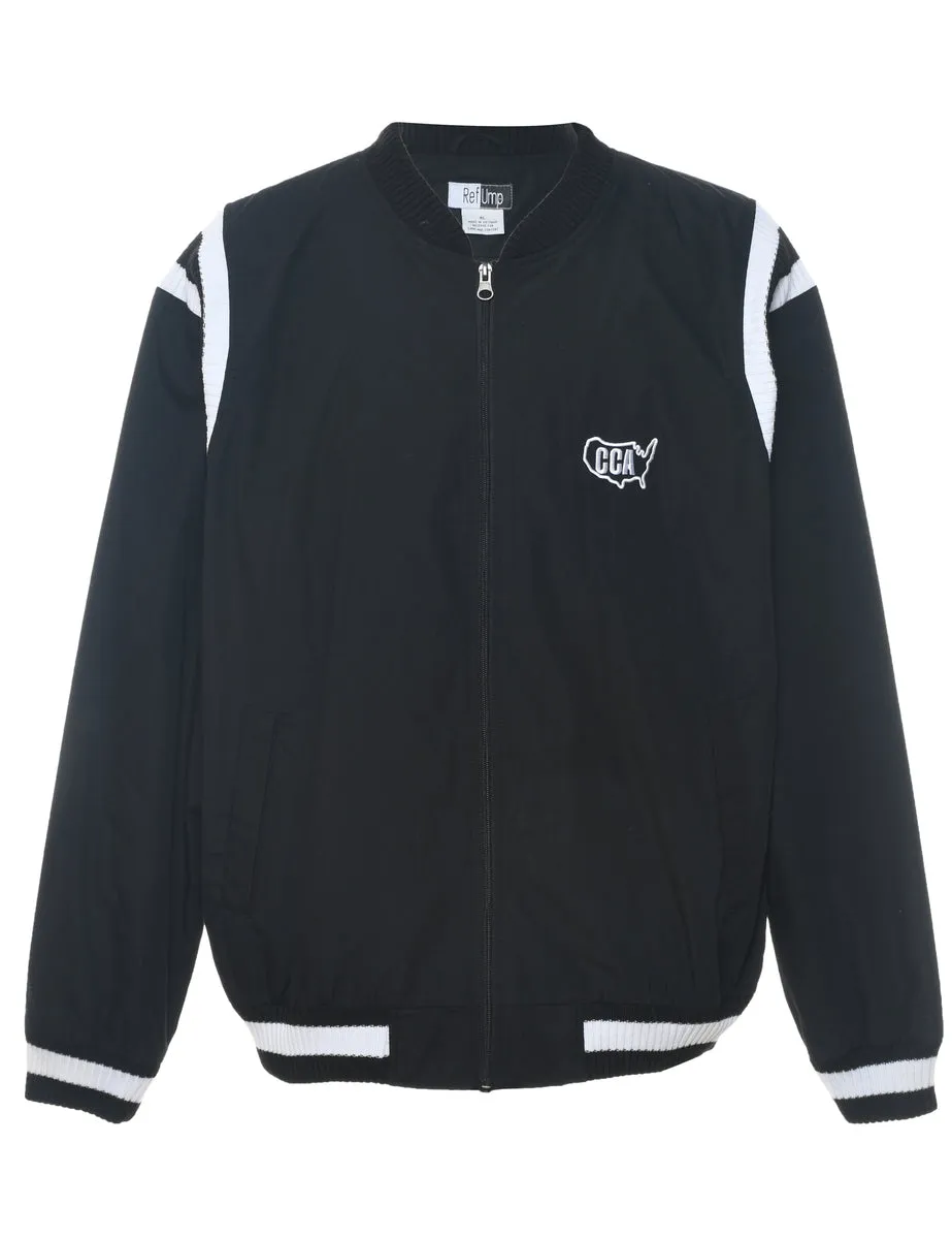 Black & White Contrast Bomber Jacket - XL