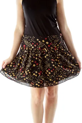 Black Multicolor Skirt