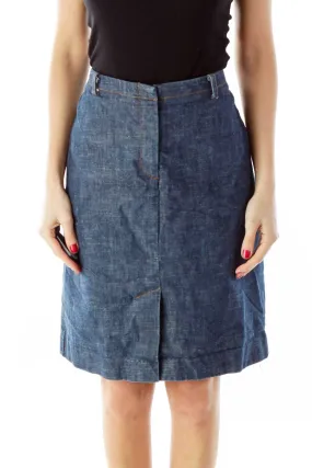 Blue A-Line Denim Skirt