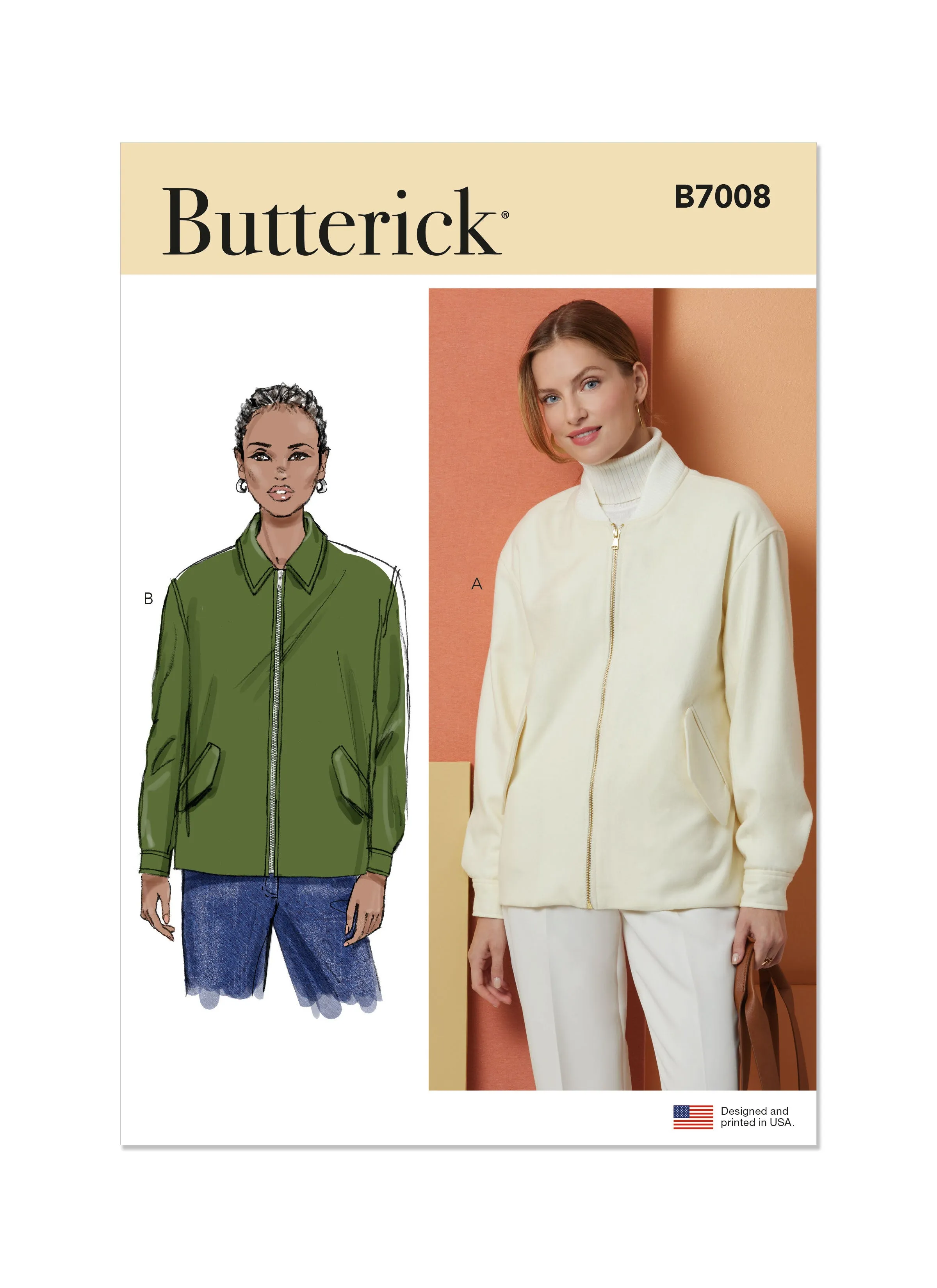 Butterick sewing pattern B7008 Misses' Bomber Jackets