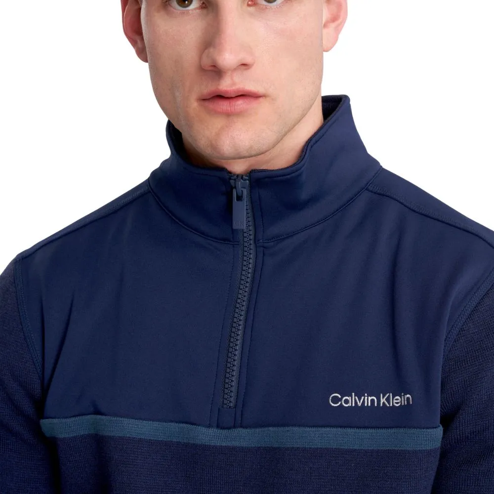 Calvin Klein Padera 1/4 Zip Hybrid Sweater 2024 CKMA24918 - Evening Blue Marl