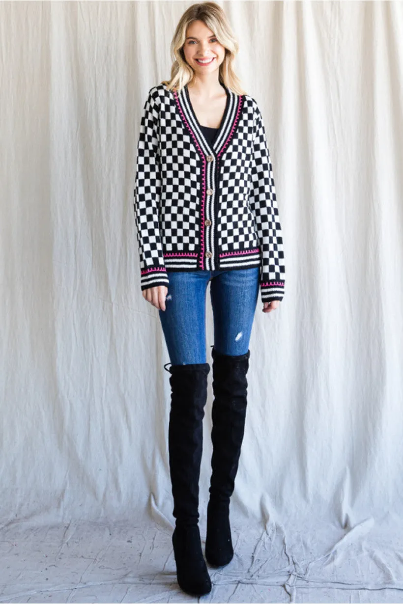 Checkerboard Cardigan