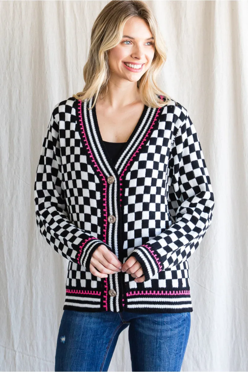 Checkerboard Cardigan