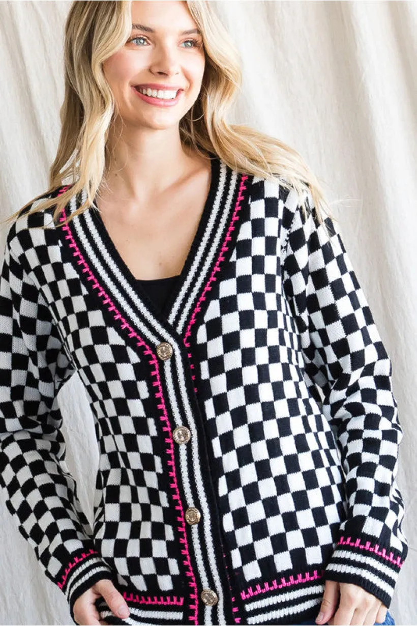 Checkerboard Cardigan