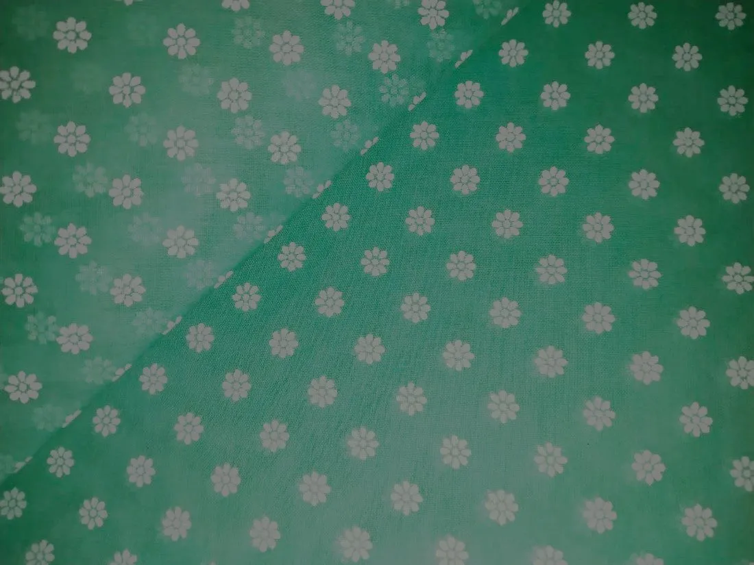 Cotton organdy printed 44 inches pastel mint green [15612/13] available in 4 prints [abstract, motif ,block print]