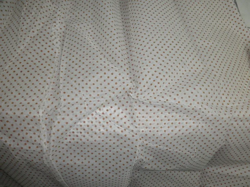 cotton organdy printed~6 new colours{dots} 44 inches