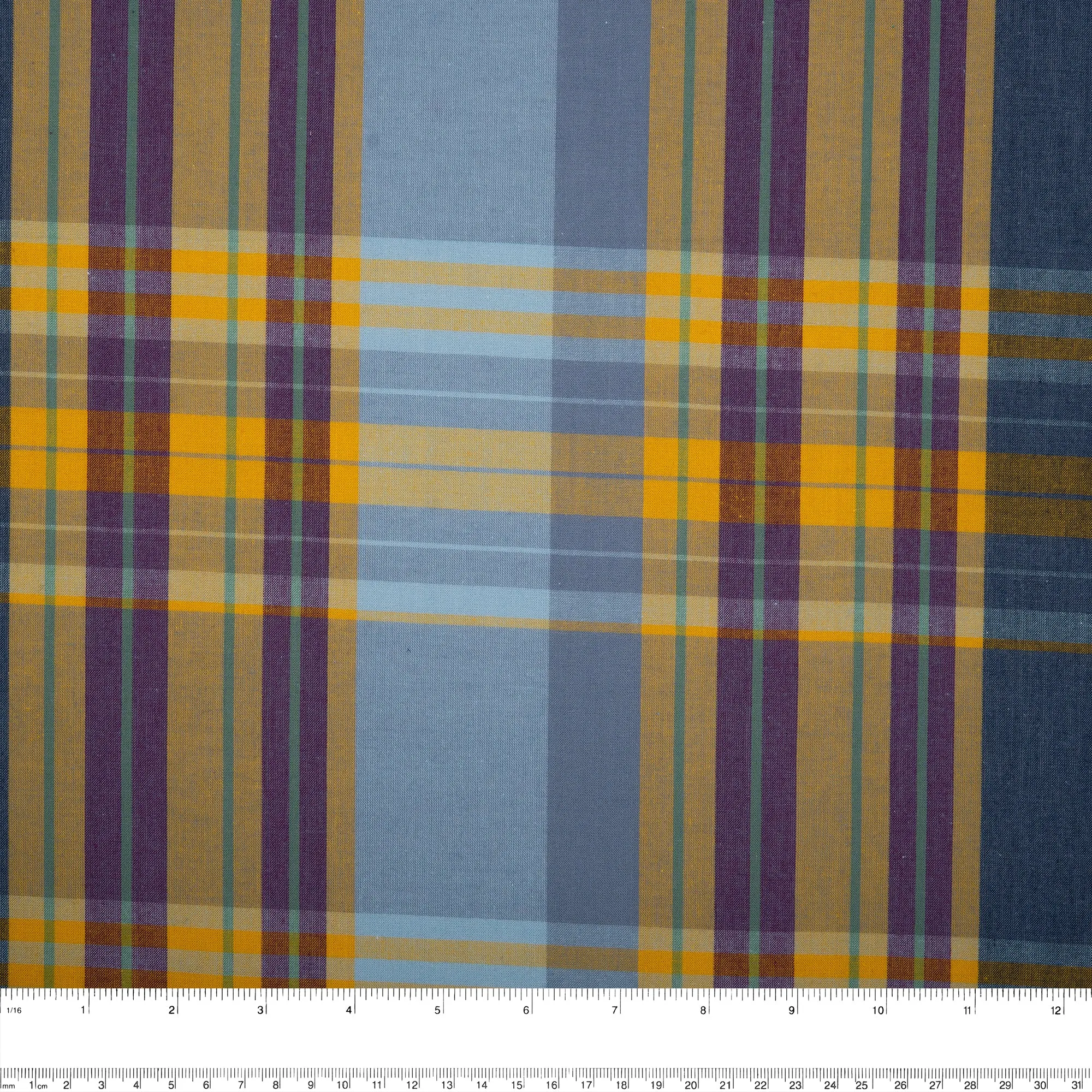 Cotton plaid - KENDRA - Yellow / Purple