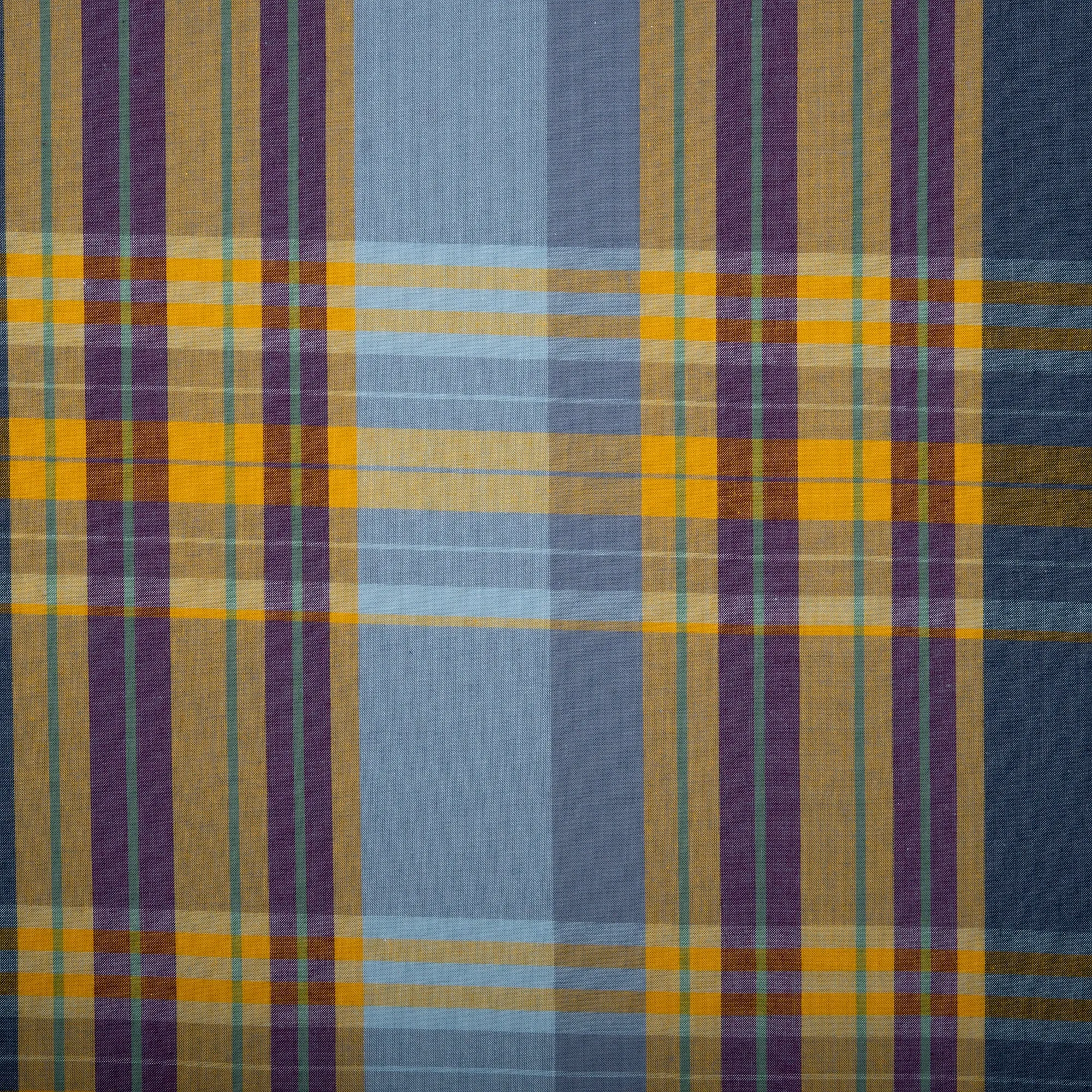 Cotton plaid - KENDRA - Yellow / Purple