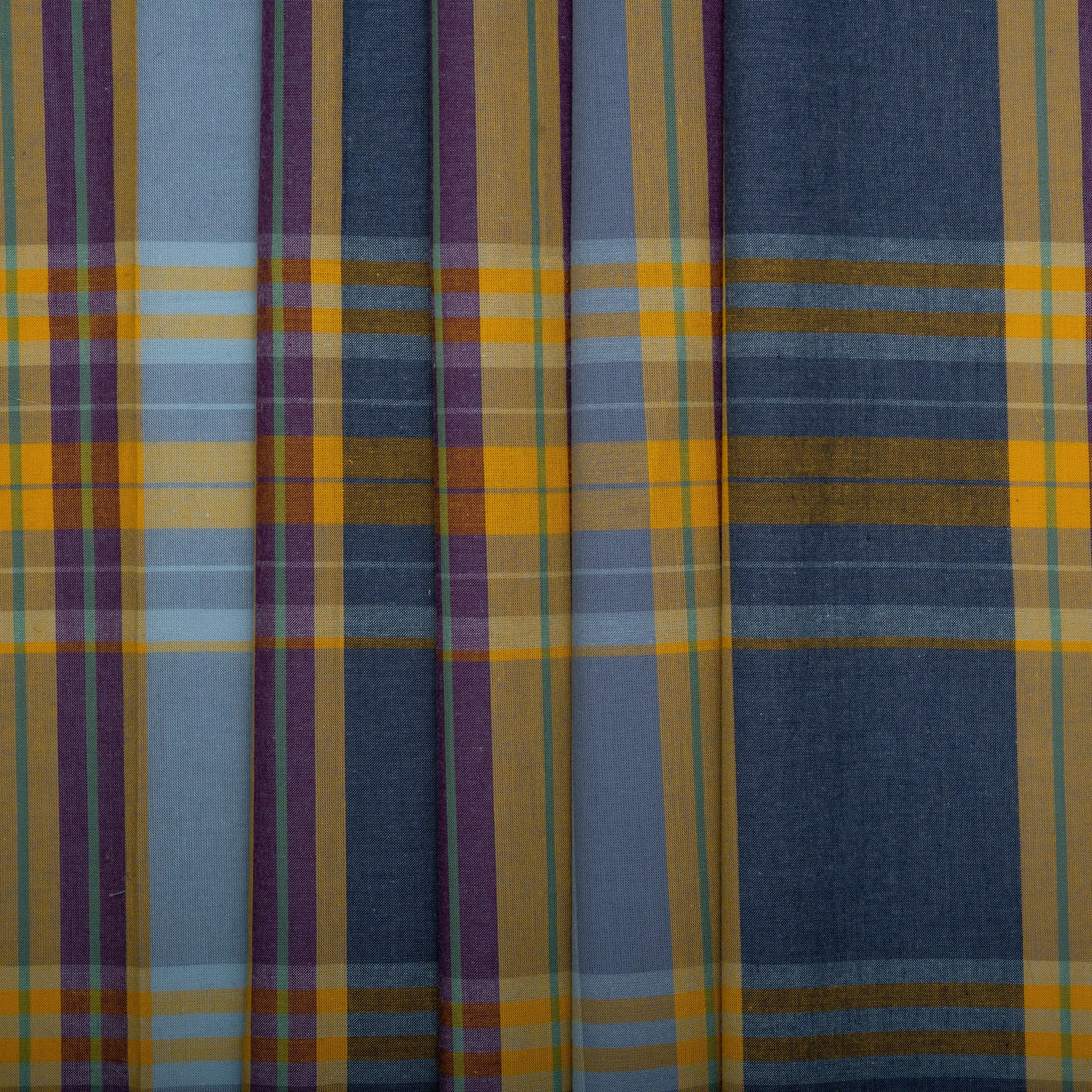 Cotton plaid - KENDRA - Yellow / Purple