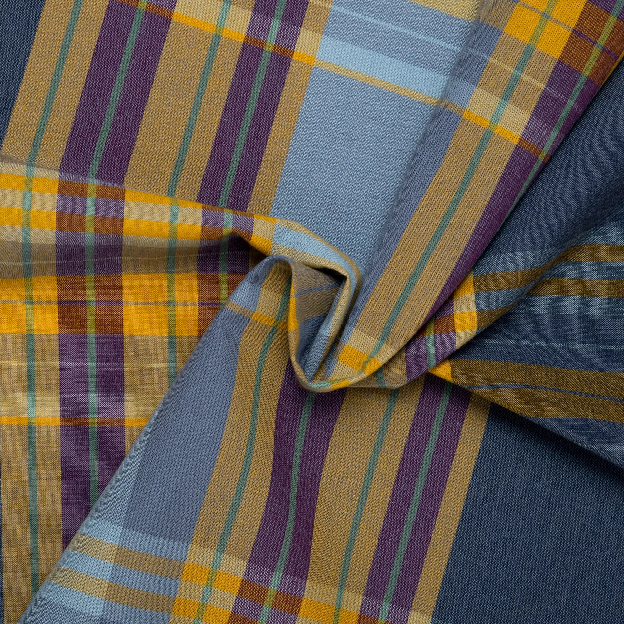 Cotton plaid - KENDRA - Yellow / Purple