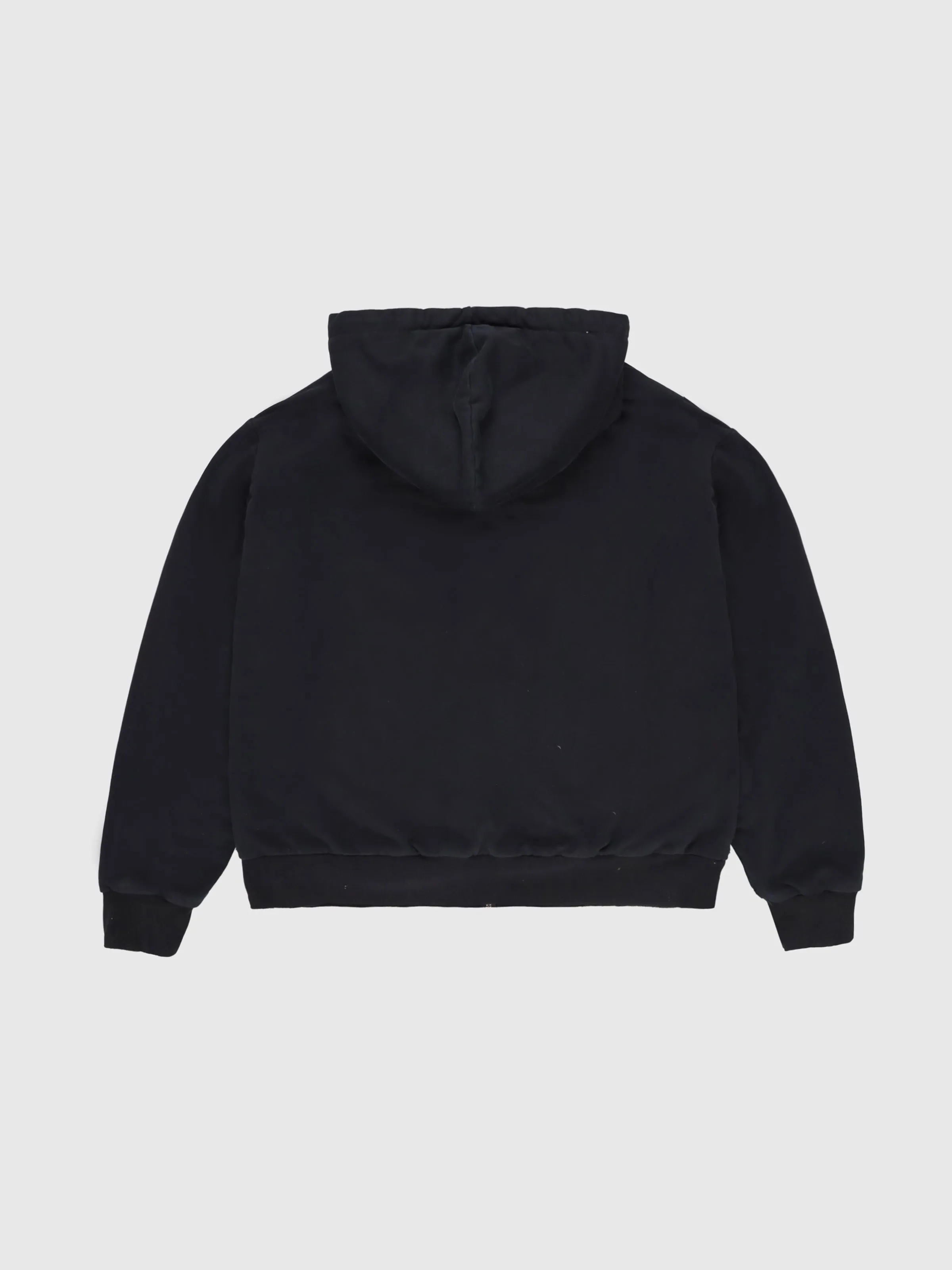 French Terry And Thermal Wrapped Hoodie in Black