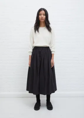 Gathered Stretch Cotton Skirt