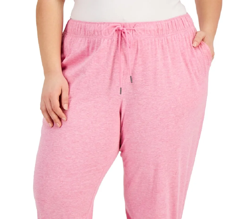 ID Ideology Women's Cropped Jogger Pants Pink Size 1X