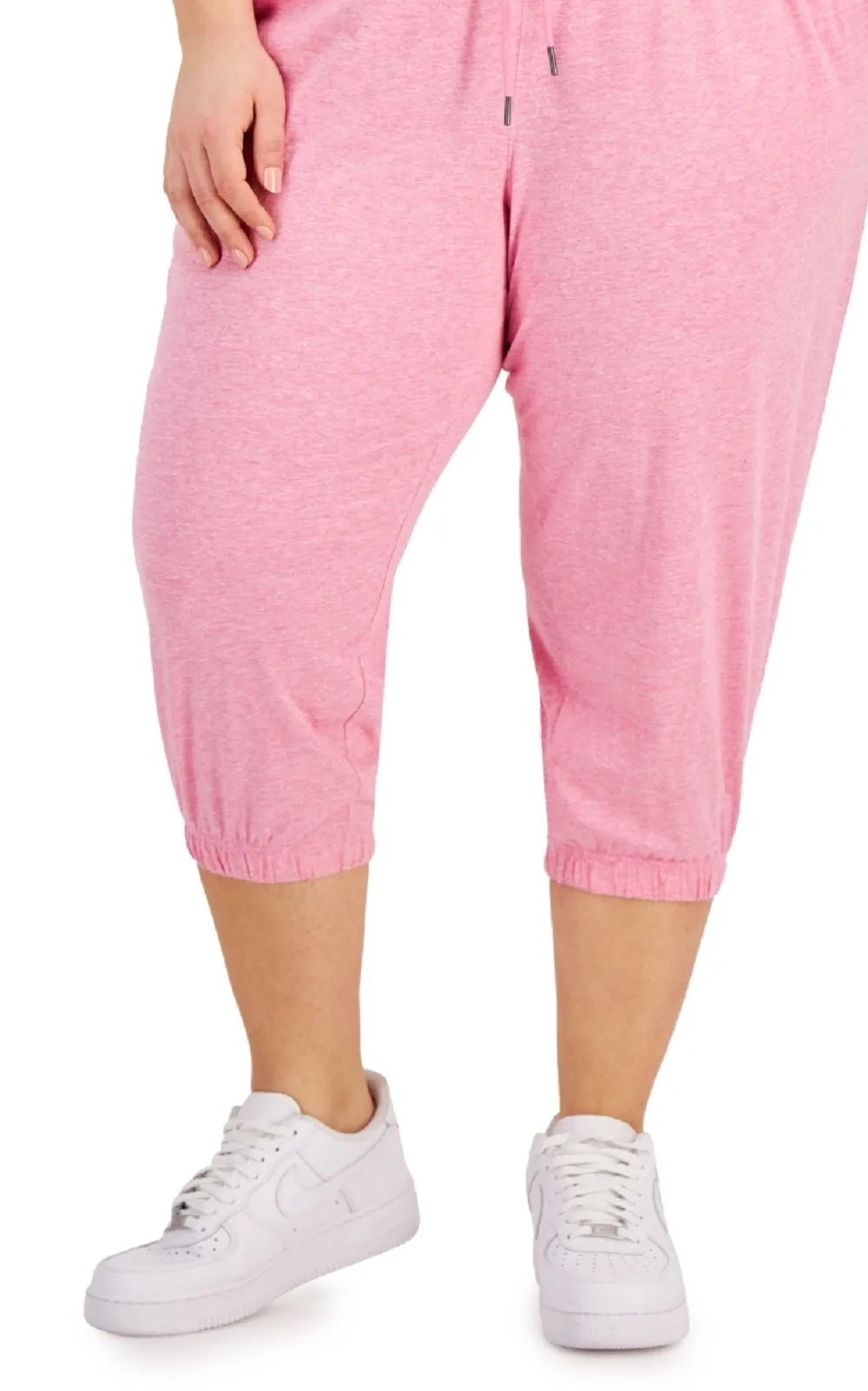 ID Ideology Women's Cropped Jogger Pants Pink Size 1X