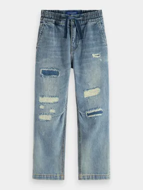 Kids - Relaxed-fit denim jogger pants