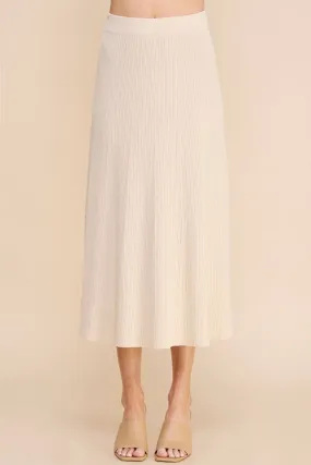 Knitted Textured Rib A-Line Skirt