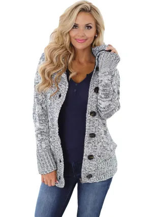 Long Sleeve Button-up Hooded Cardigans