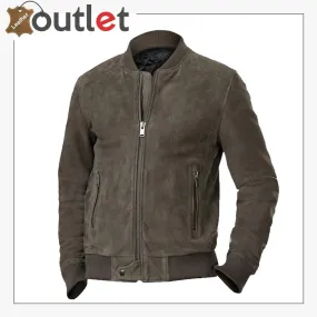 Men Ash Grey Bomber Jacket