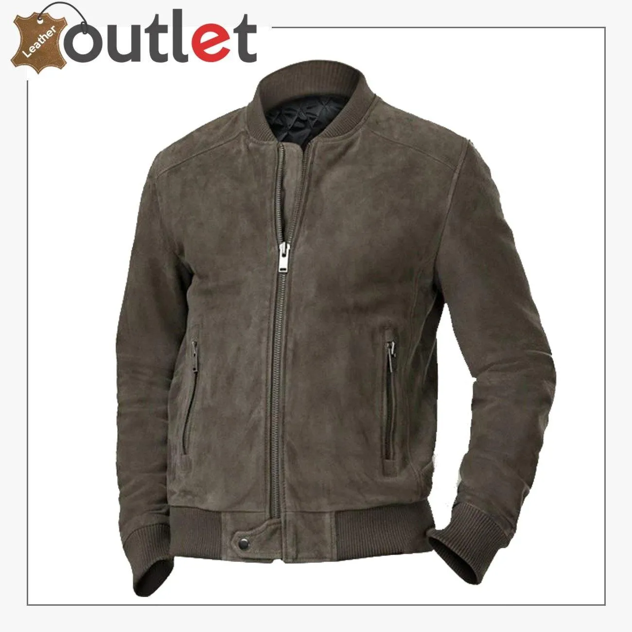 Men Ash Grey Bomber Jacket