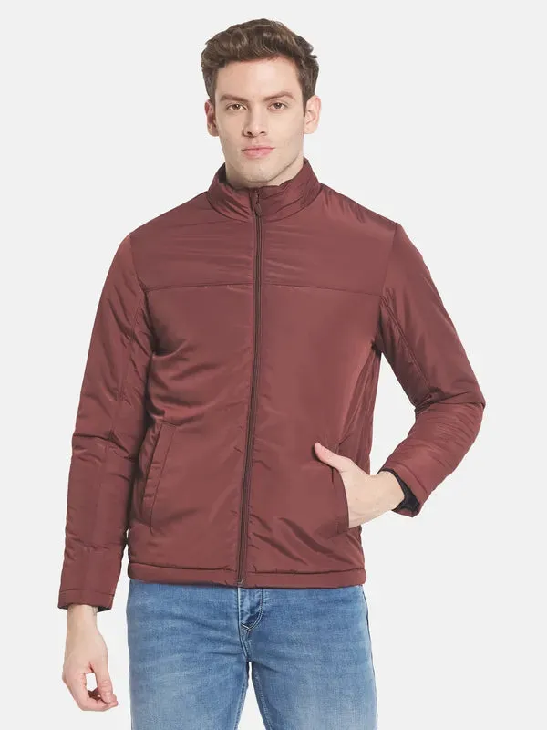 Men Maroon Bomber Jacket