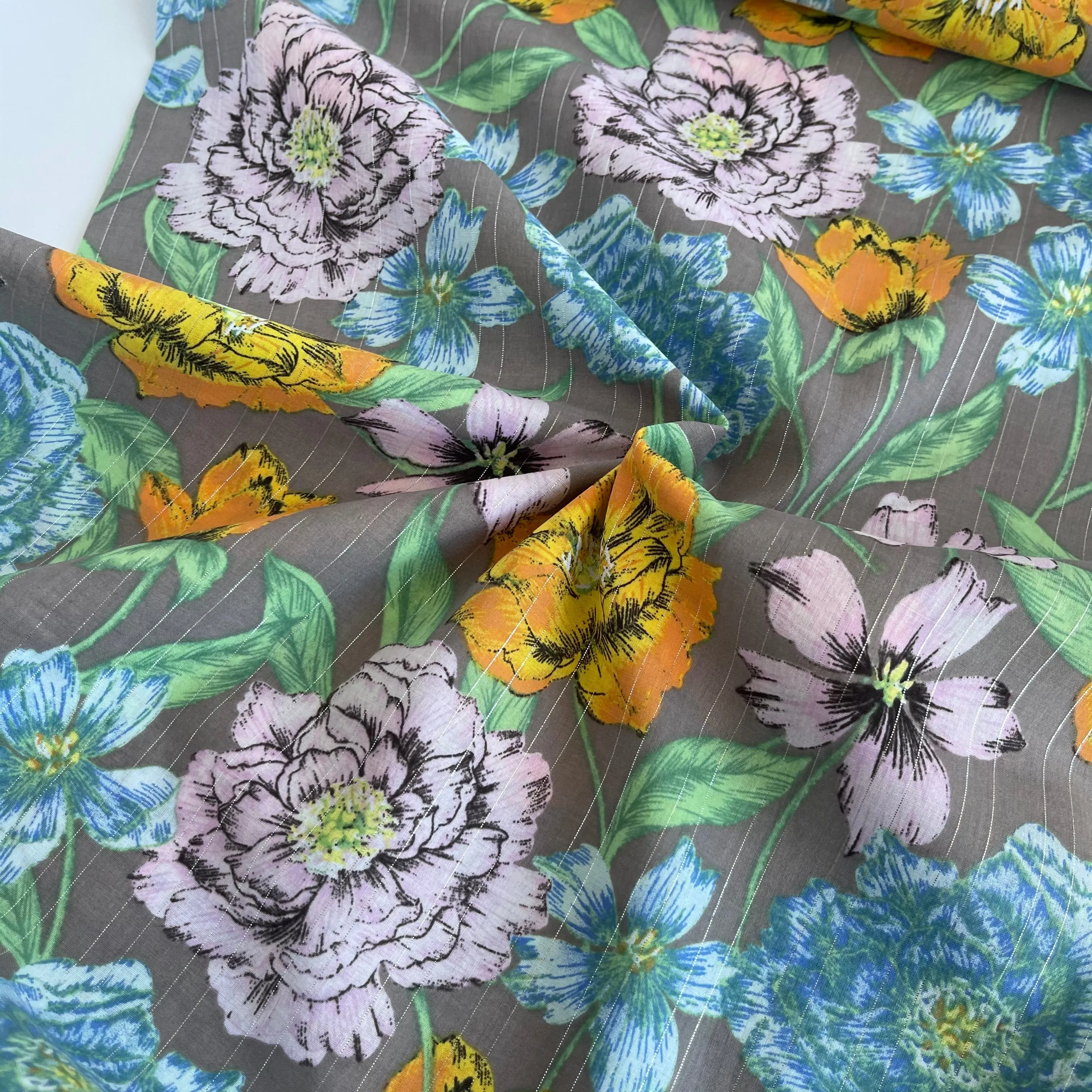 Milliblu’s - Blooms Metallic Cotton Fabric