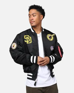 New Era X Alpha Series X MLB San Diego Padres MA-1 Bomber Jacket Black