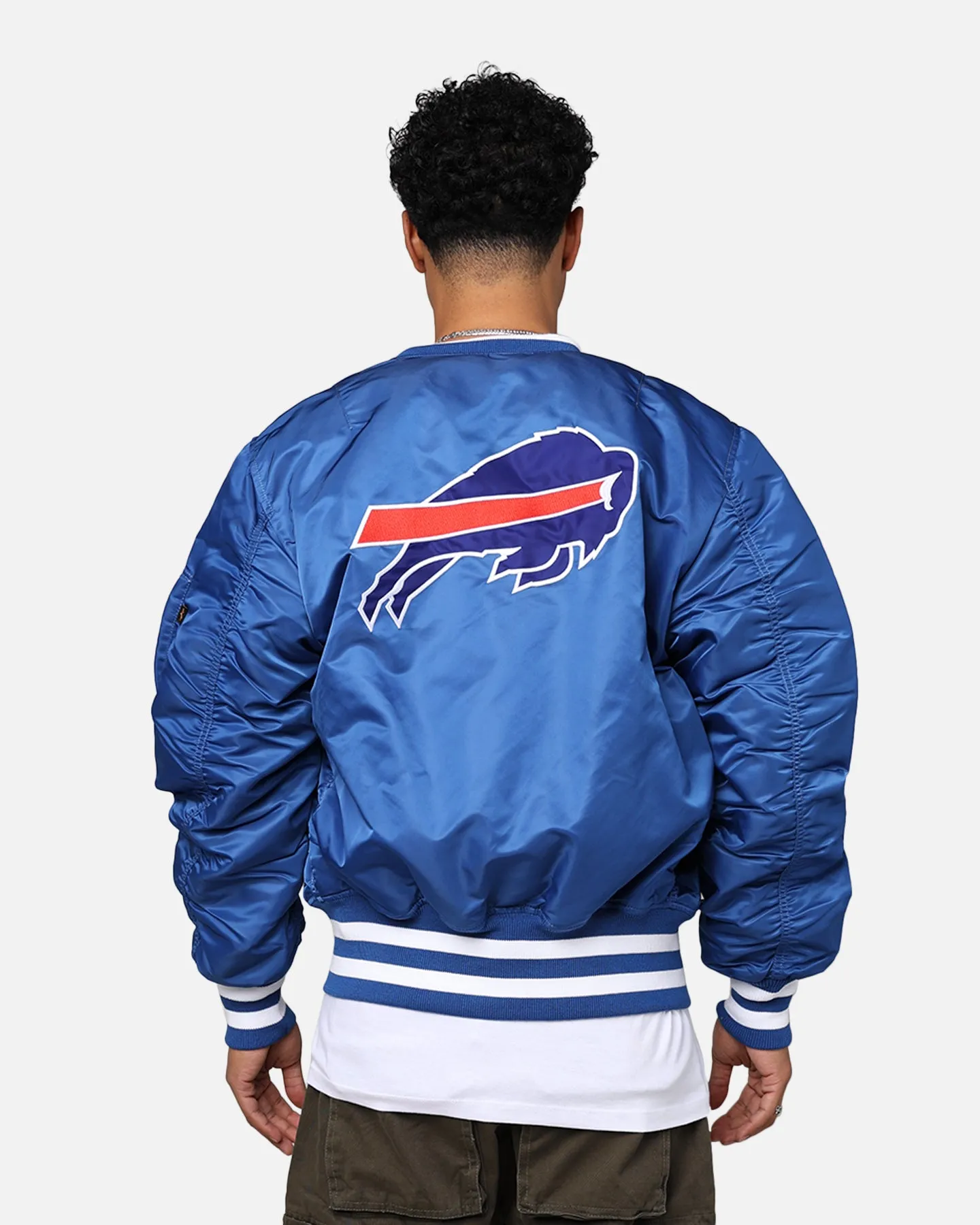 New Era X Alpha Series X NFL Buffalo Bills MA-1 Bomber Jacket Royal/Red