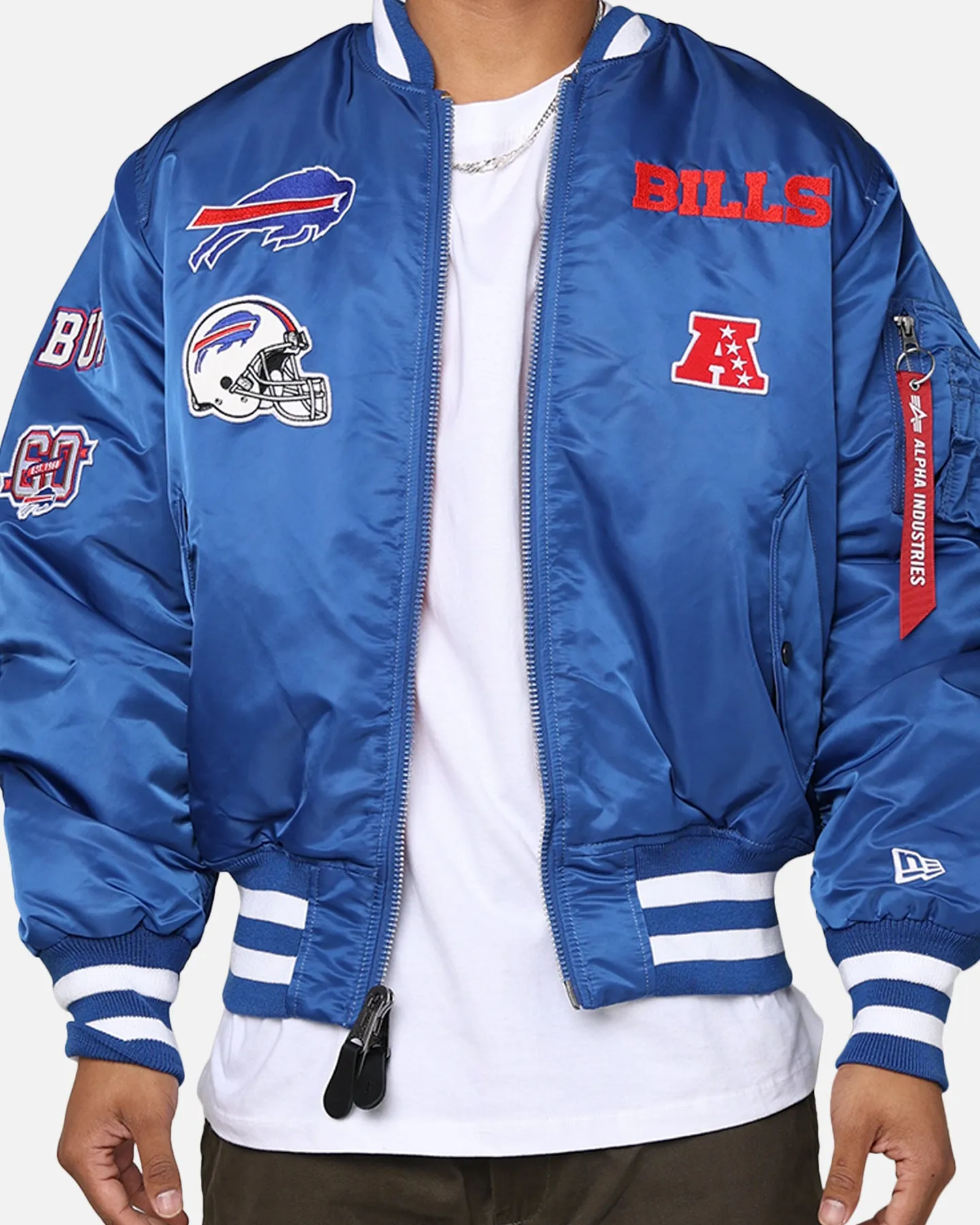 New Era X Alpha Series X NFL Buffalo Bills MA-1 Bomber Jacket Royal/Red