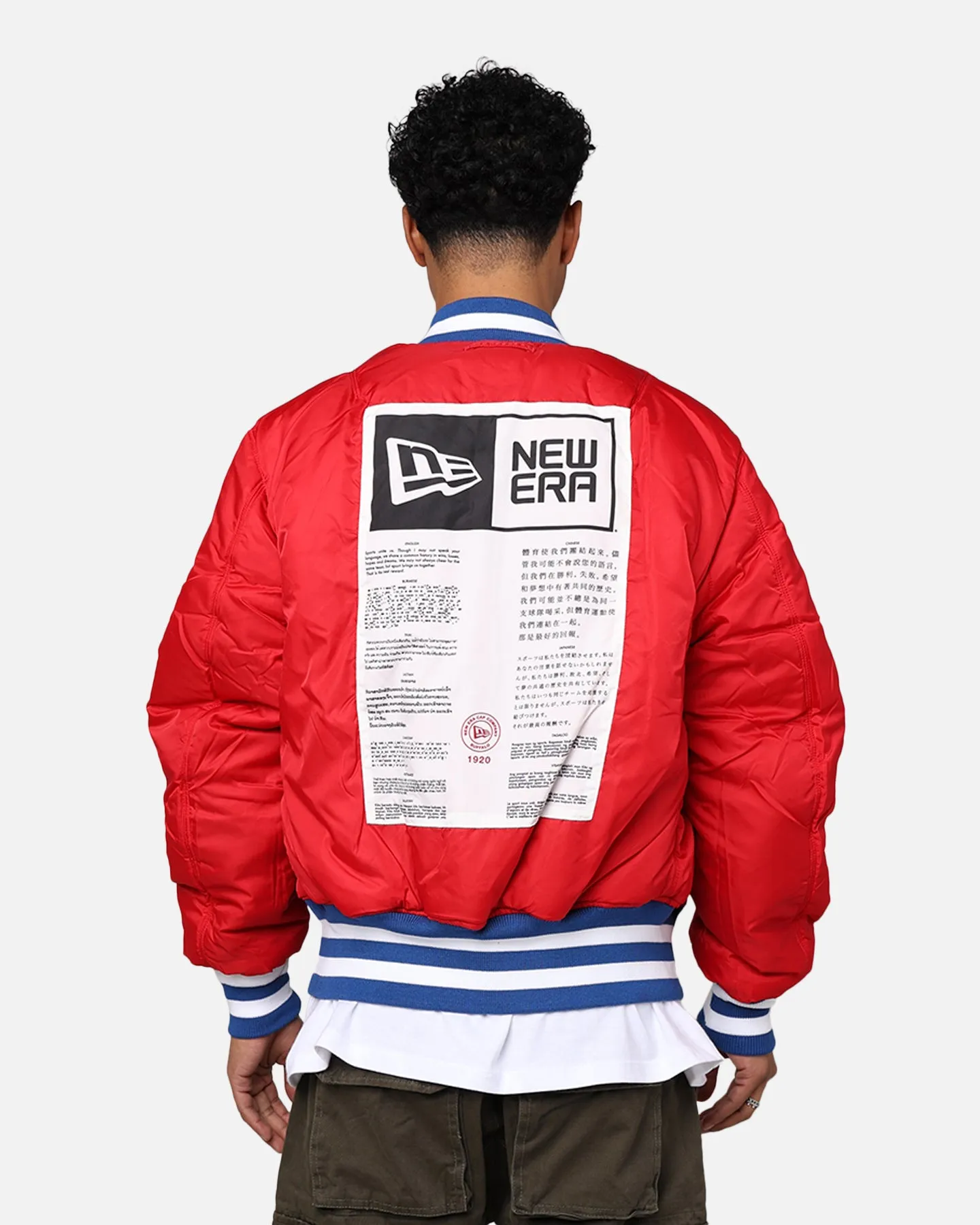 New Era X Alpha Series X NFL Buffalo Bills MA-1 Bomber Jacket Royal/Red