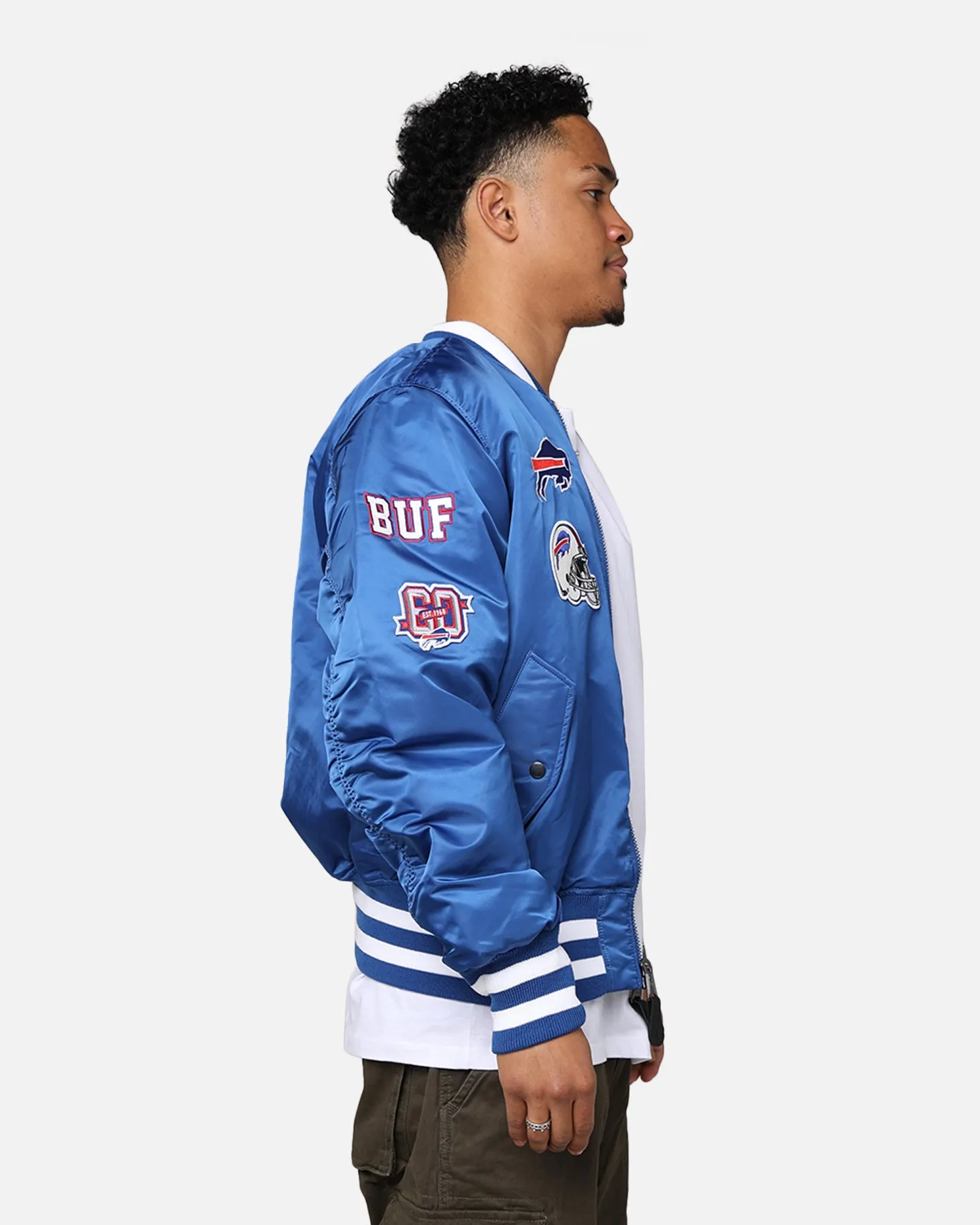 New Era X Alpha Series X NFL Buffalo Bills MA-1 Bomber Jacket Royal/Red