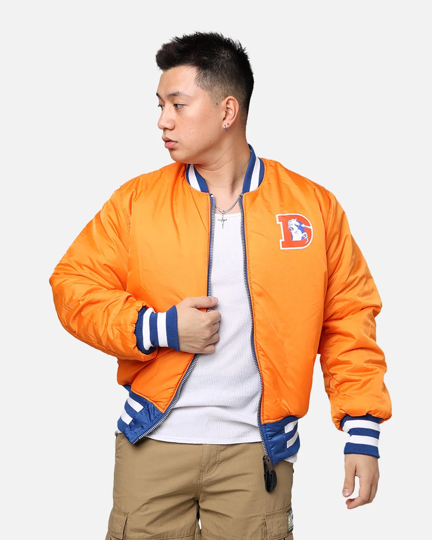 New Era X Alpha Series X NFL Denver Broncos MA-1 Bomber Jacket Royal