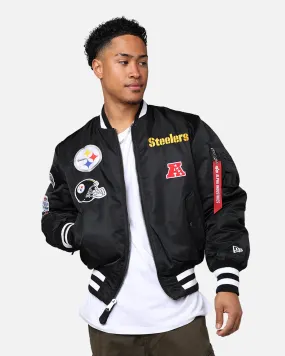 New Era X Alpha Series X NFL Pittsburgh Steelers MA-1 Bomber Jacket Black