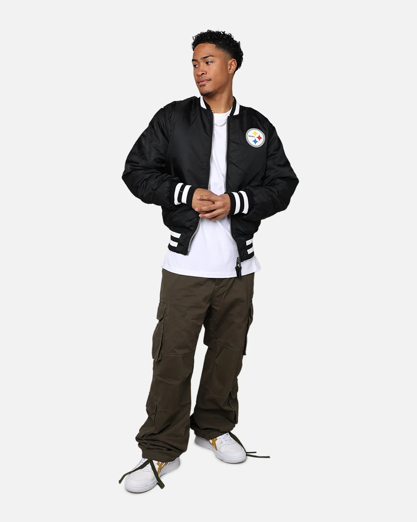 New Era X Alpha Series X NFL Pittsburgh Steelers MA-1 Bomber Jacket Black