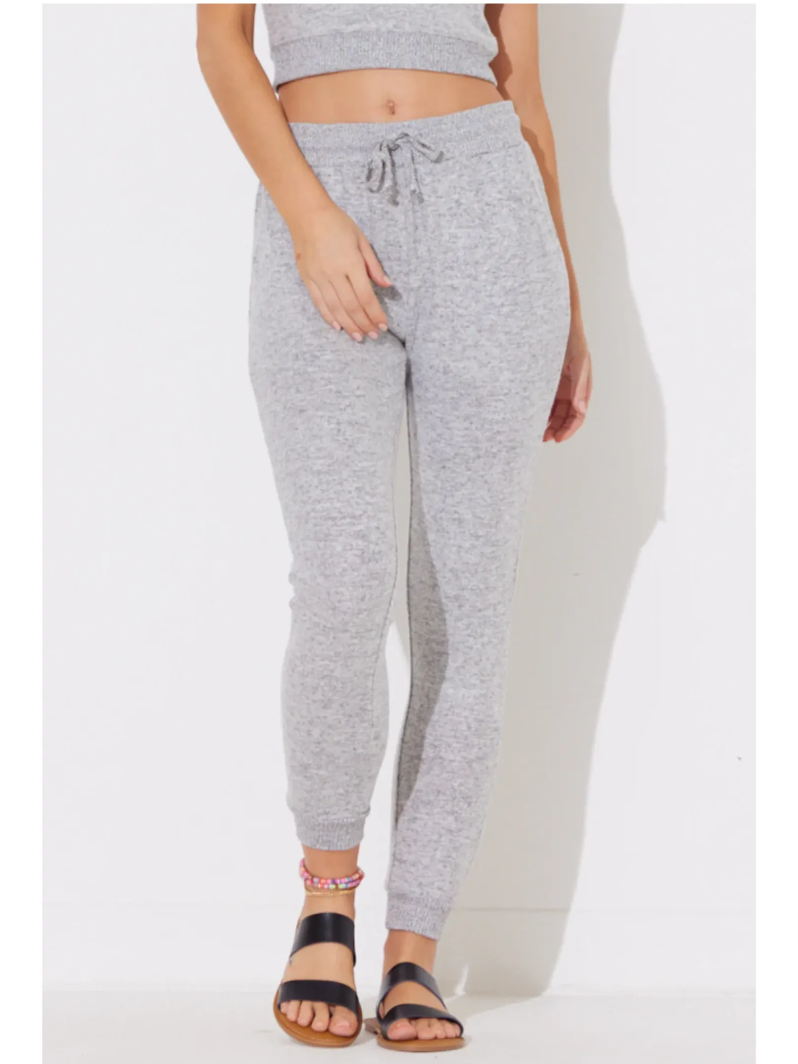 Ocean Drive Heather Grey Hacci Jogger