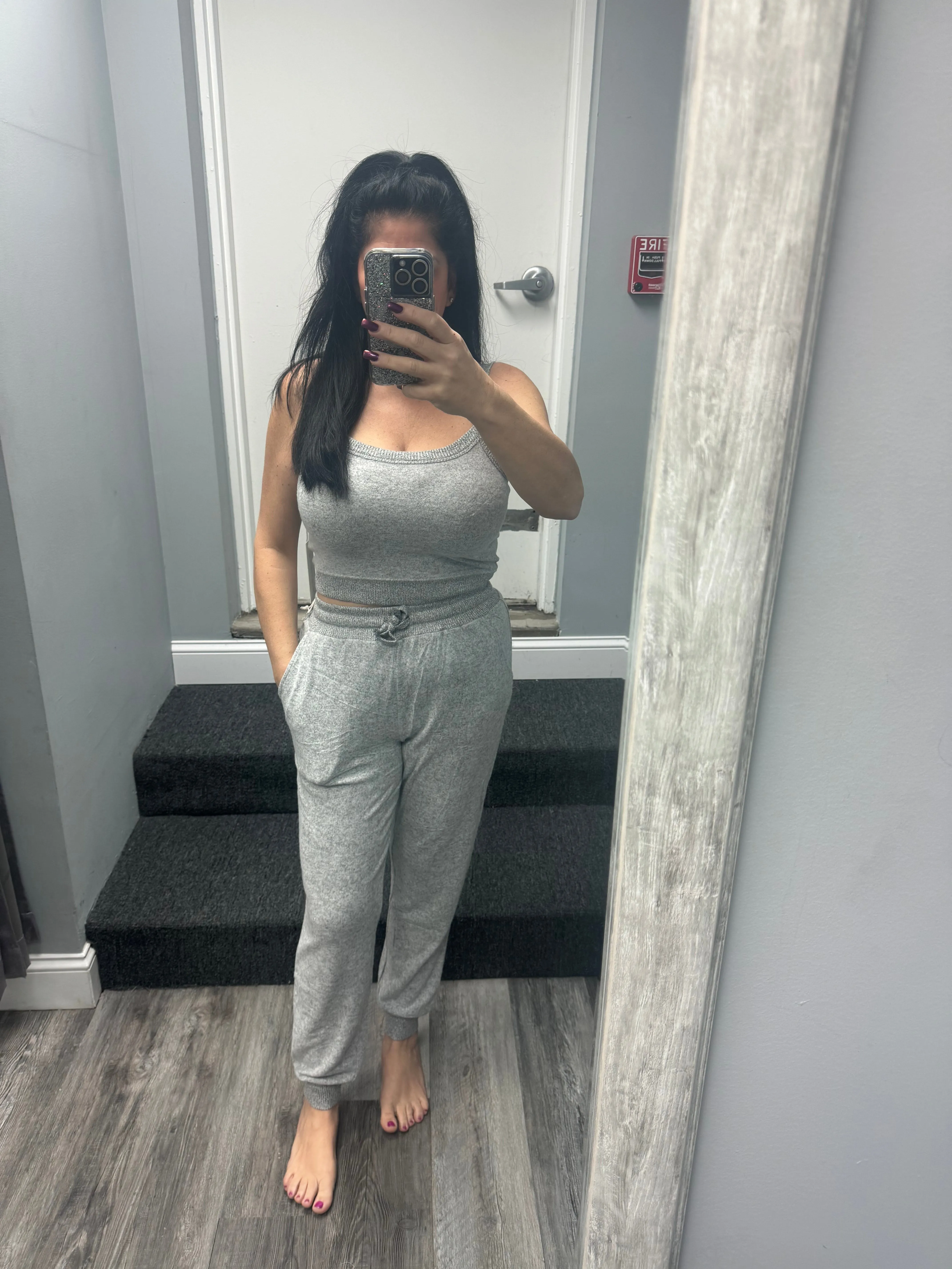 Ocean Drive Heather Grey Hacci Jogger