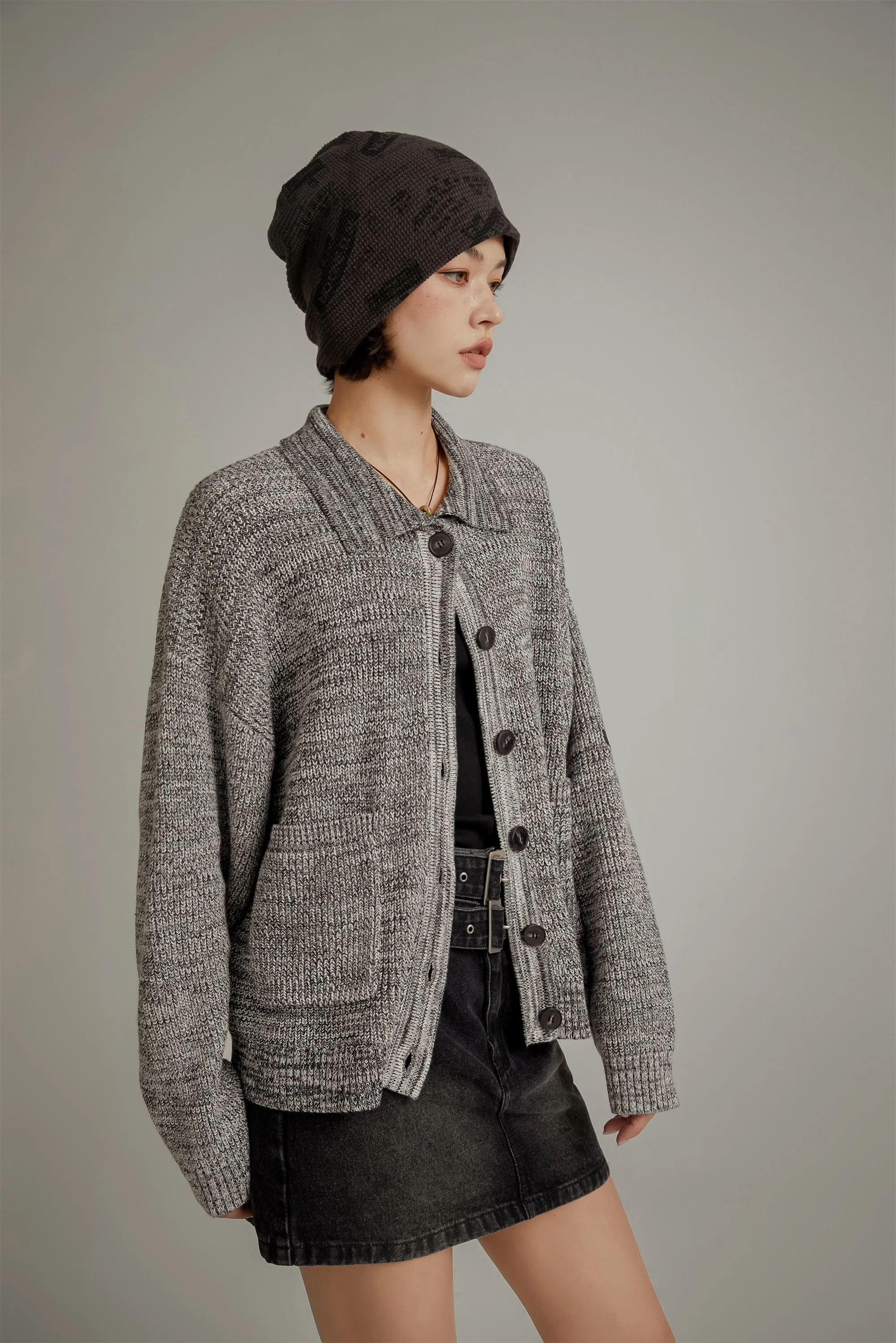 Oversized Knit Button Cardigan