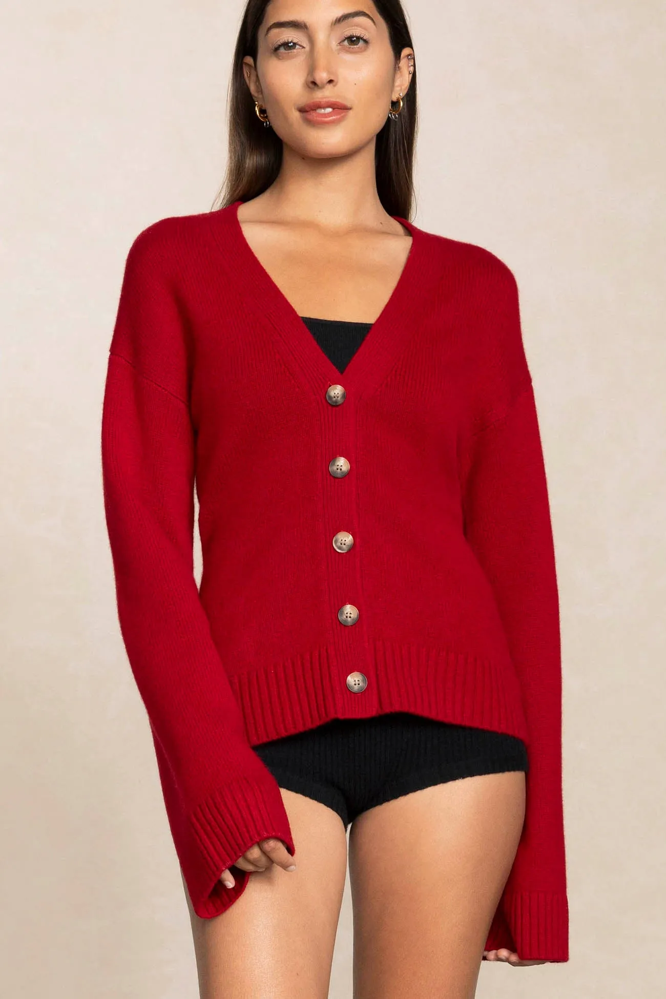 PHOEBE BUTTON-UP CASHMERE CARDIGAN