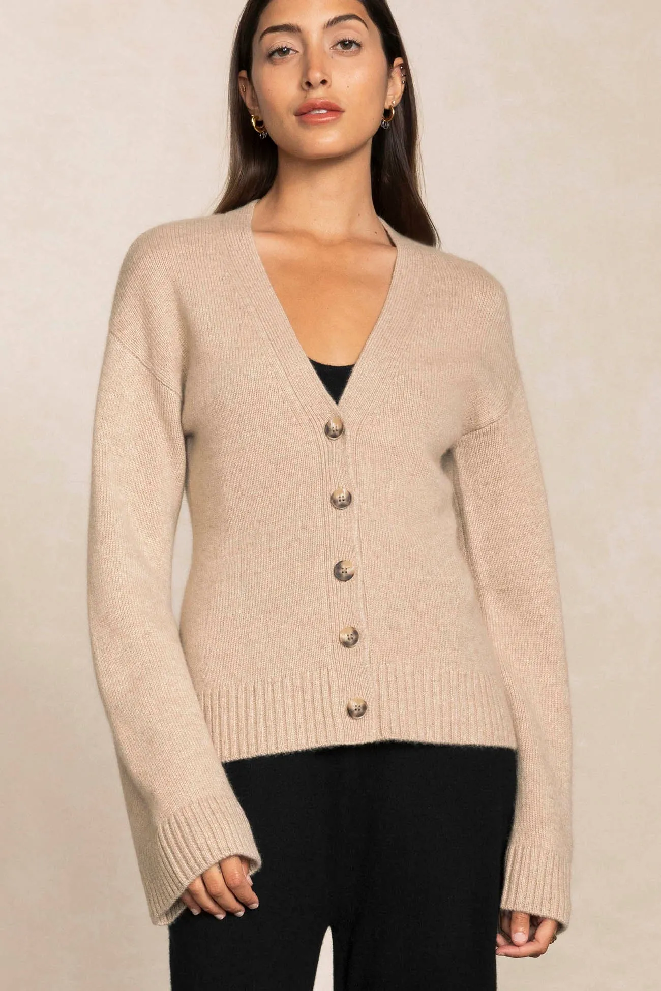 PHOEBE BUTTON-UP CASHMERE CARDIGAN