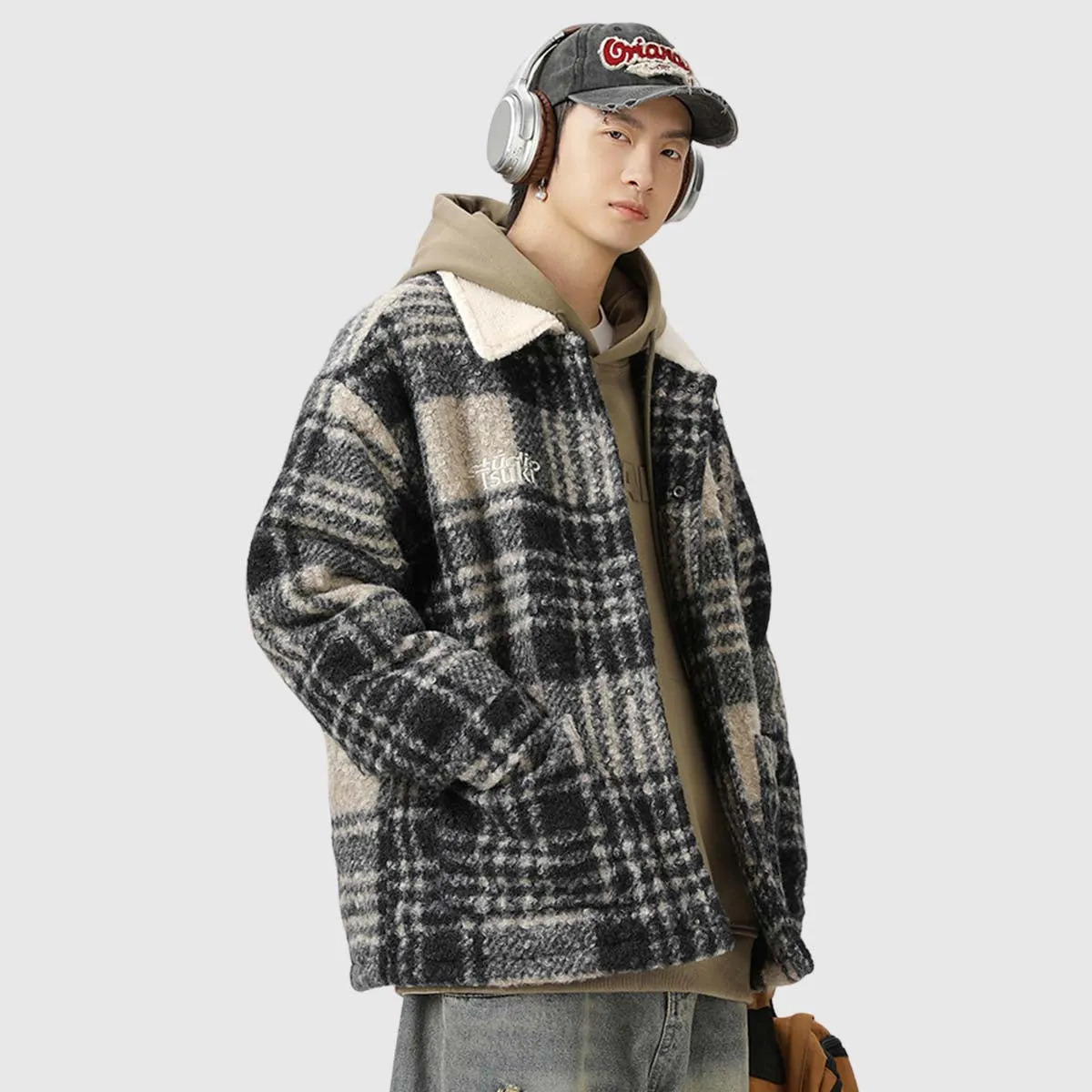 Plaid Sherpa Fleece Coats