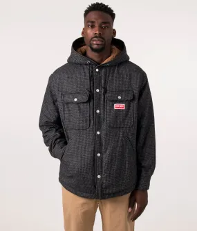 Relaxed Fit Checked Hooded Overshirt