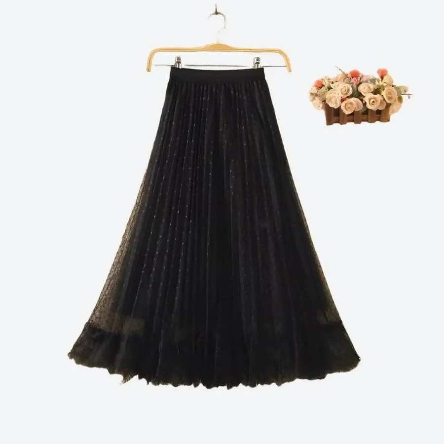 Romantic Tulle A-Line Maxi Skirts