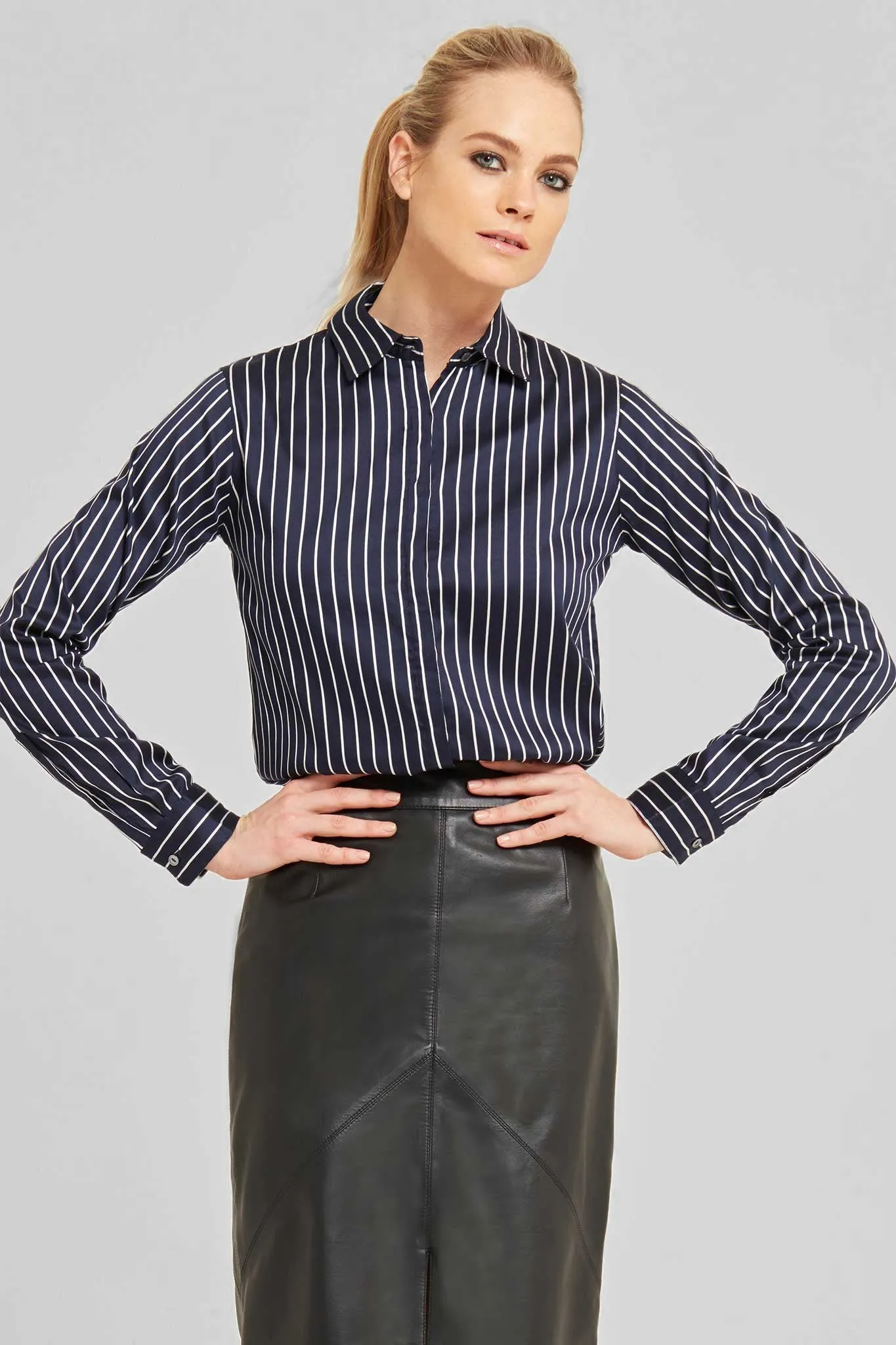 Striped Cotton-Silk Shirt