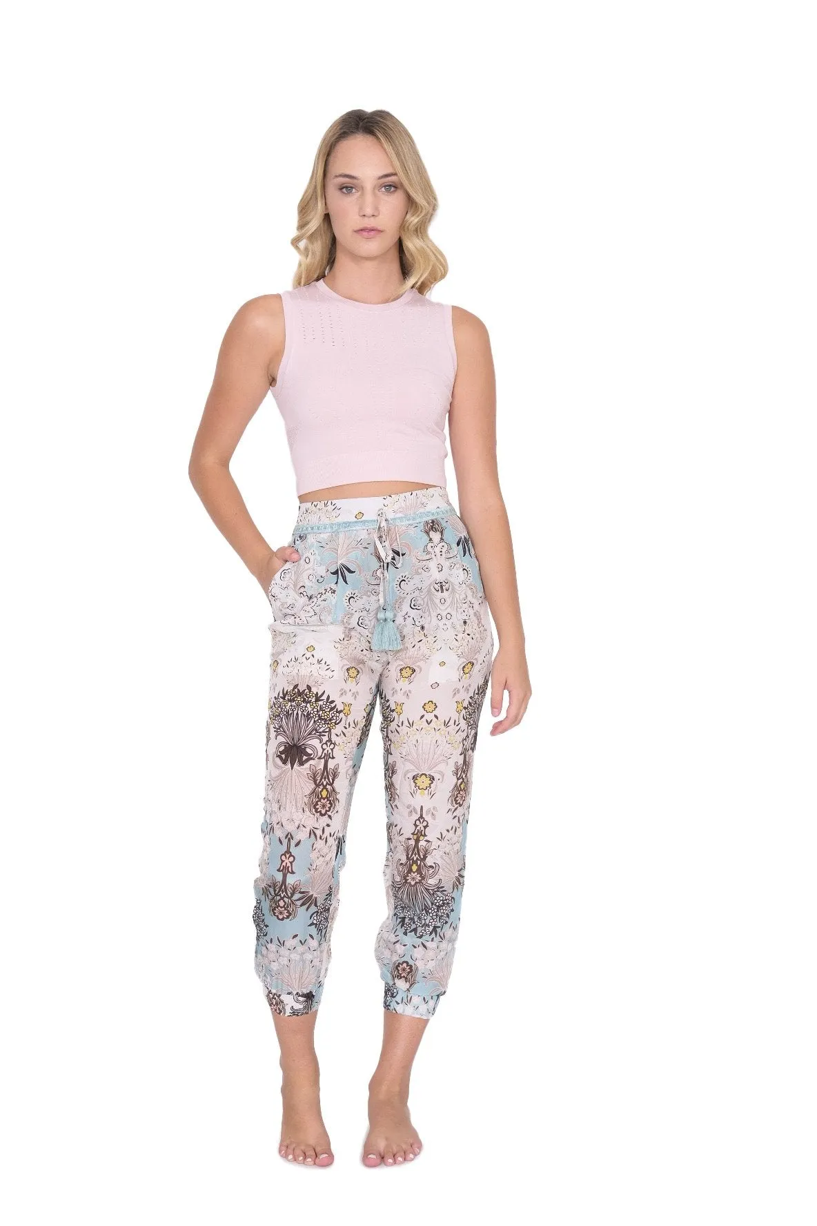 Taj Silky Patterned Jogger Pant