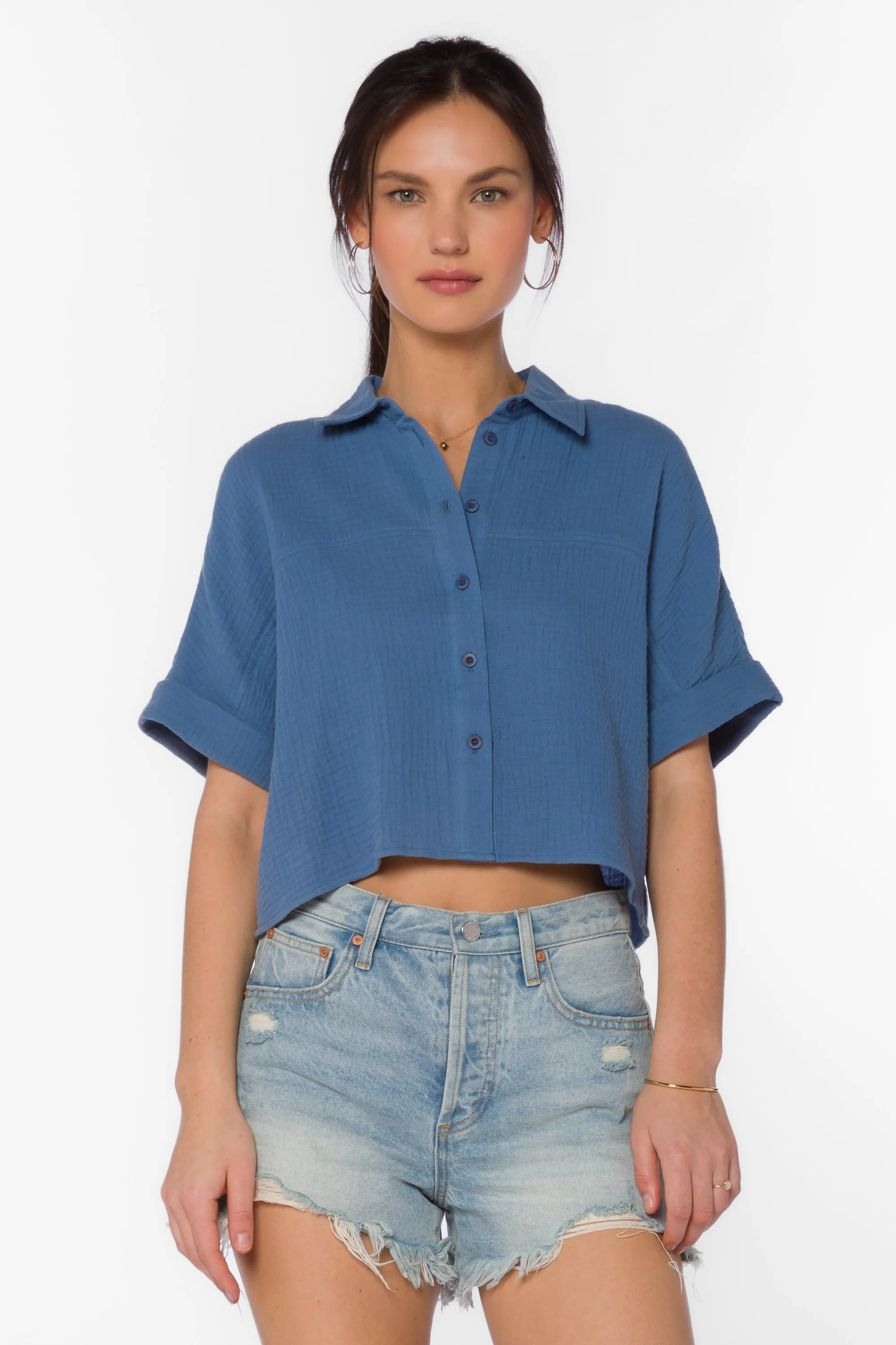 Trista Vintage Blue Shirt