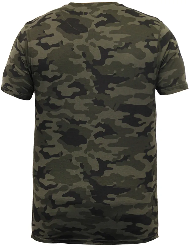 Tyler Camouflage Print Crew Neck T-shirt In Khaki